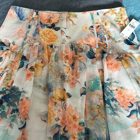 By Anthropology Asymmetrical Lace A-Line Midi Skirt size Large - Picture 2 of 6